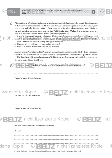 Störungsmodelle: Beschreibung des interpersonellen Verhaltens mit dem Kiesler-Kreis (CBASP)