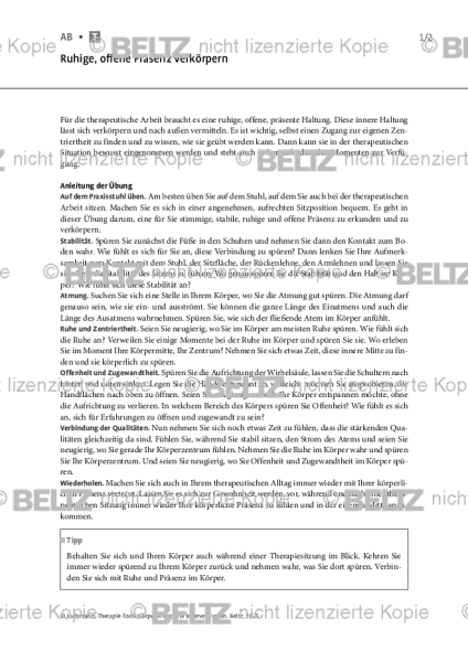 Körperorientierte Interventionen: Ruhige, offene Präsenz verkörpern