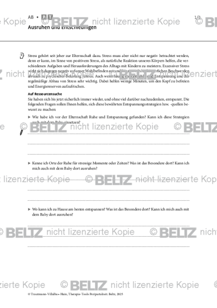 Peripartalzeit: Ausruhen und Entschleunigen