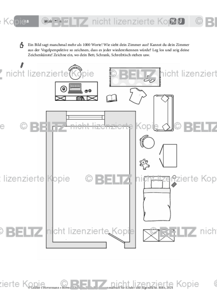 Ressourcenmalbuch: Mein Zimmer