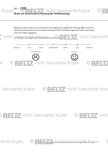 Angst bei Kindern und Jugendlichen: Skala zur Gesamteinschätzung der Verbesserung