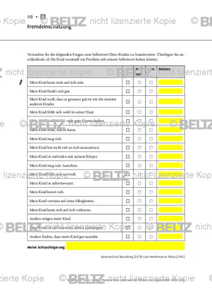 Selbstwert: Fremdeinschätzung