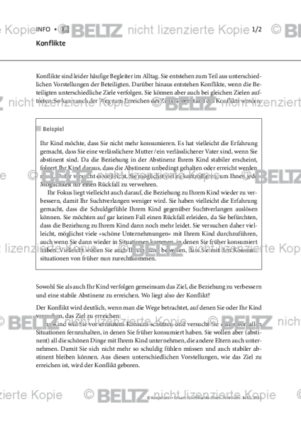 Suchtkranke Eltern: Konflikte