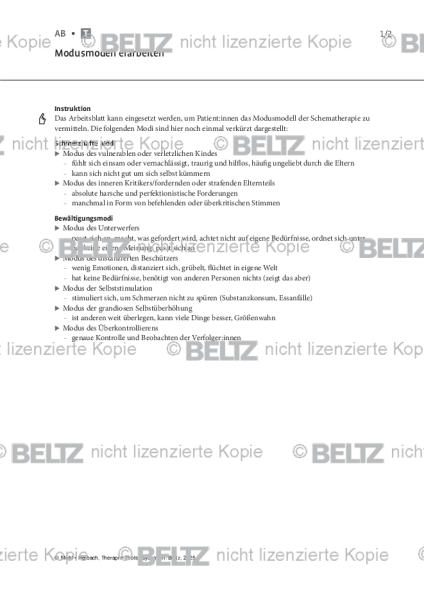 Psychosen: Modusmodell erarbeiten