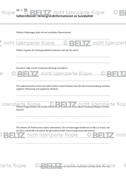 MBCT: Selbstreflexion: Hintergrundinformationen zu Suizidalität