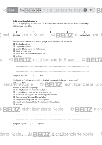 ADHS im Erwachsenenalter: Diagnostisches Interview