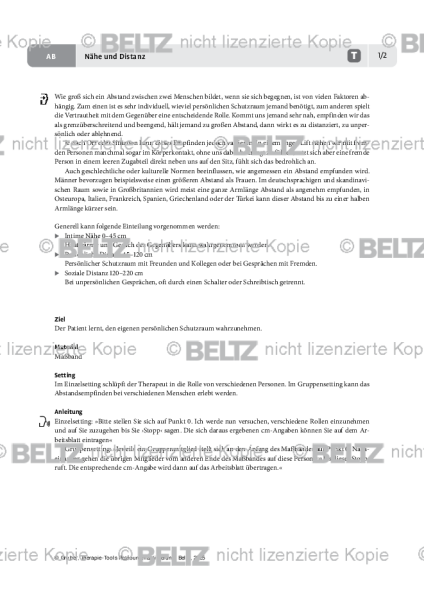 Ressourcenaktivierung: Nähe und Distanz