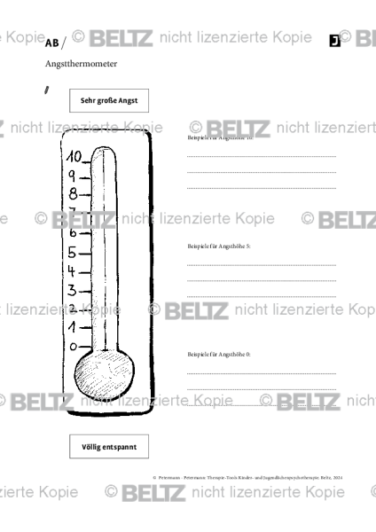 Kinder- und Jugendlichenpsychotherapie: Angstthermometer