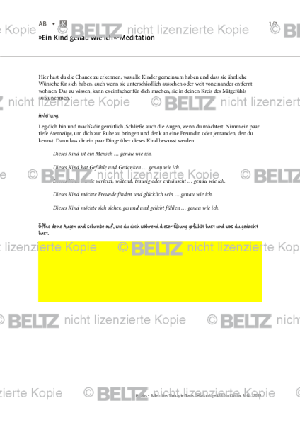 Selbstmitgefühl für Kinder: »Ein Kind genau wie ich«-Meditation