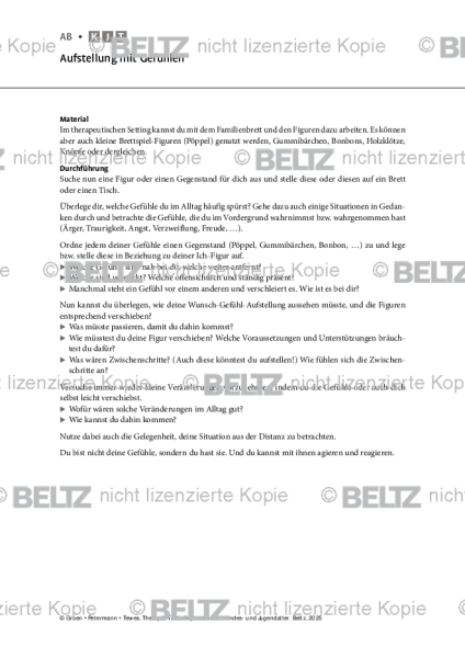 Depression: Aufstellung mit Gefühlen