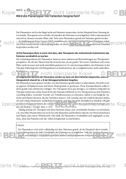 Wird die Plananalyse mit Patienten besprochen?