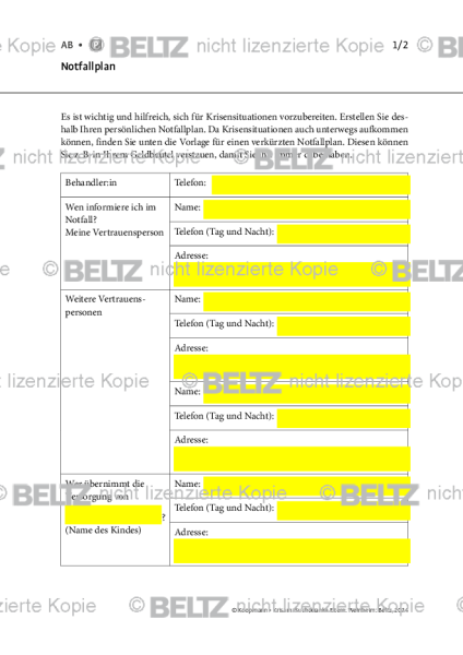 Suchtkranke Eltern: Notfallplan