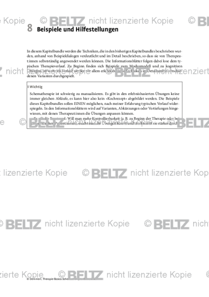 Schematherapie: Einleitung Beispiele und Hilfestellungen