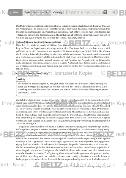 PTBS: Diskriminationstraining – Einführung