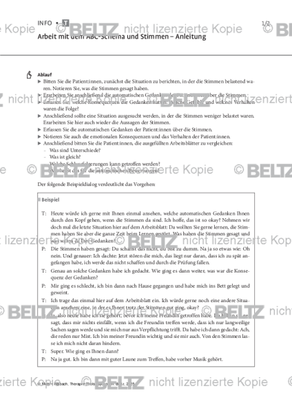 Psychosen: Arbeit mit dem ABC-Schema und Stimmen – Anleitung