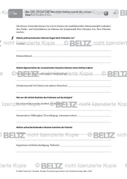 Störungsmodelle: Was kann ich vom multifaktoriellen Rahmenmodell über meinen Patienten lernen?