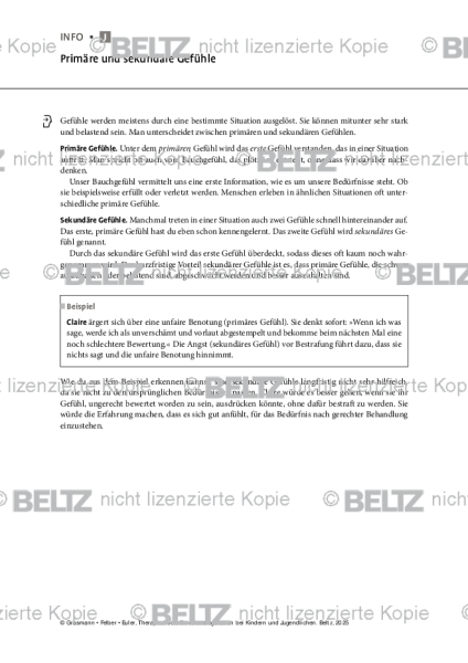 Emotionsregulation (K/J): Primäre und sekundäre Gefühle