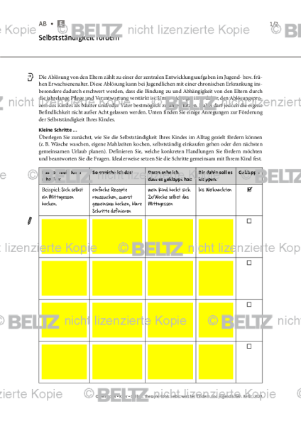 Selbstwert: Selbstständigkeit fördern