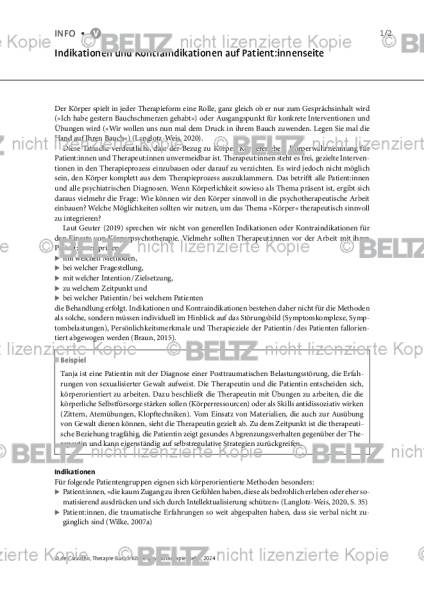 Körperpsychotherapie: Indikationen und Kontraindikationen auf Patient:innenseite