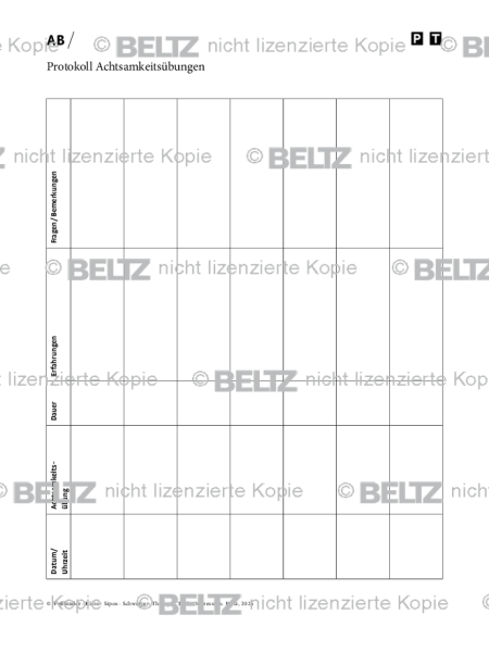 Depression: Protokoll Achtsamkeitsübungen