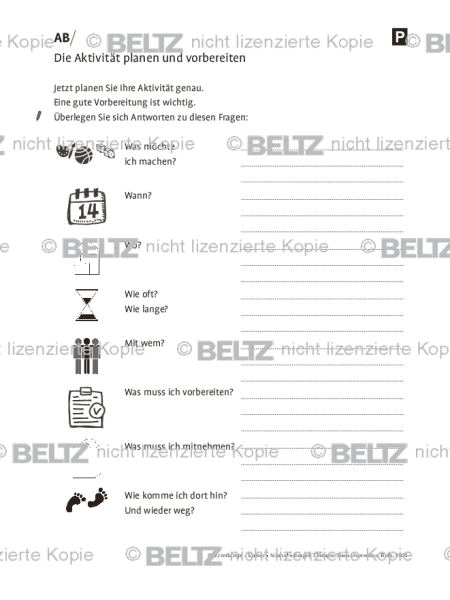 Depression und geistige Behinderung: Die Aktivität planen und vorbereiten