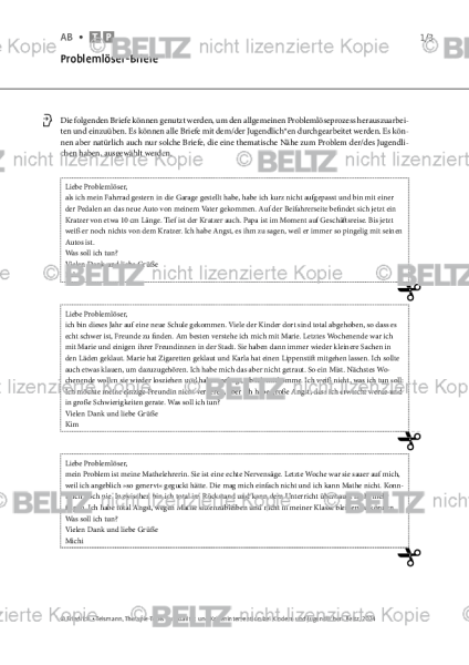 Suizidalität bei Kindern und Jugendlichen: Problemlöser-Briefe