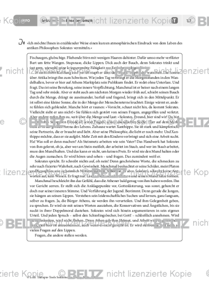 Sokratischer Dialog: Sokrates – ein Einseitenroman