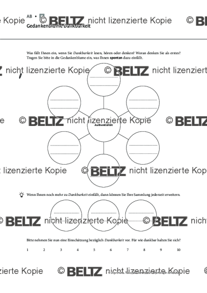 Positive Psychologie: Gedankenblume Dankbarkeit