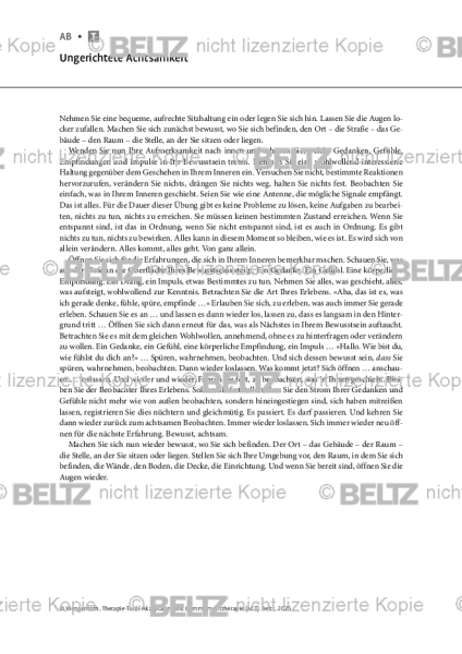 ACT: Ungerichtete Achtsamkeit