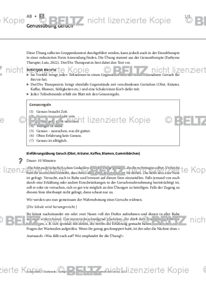 Essstörungen bei Jugendlichen: Genussübung Geruch