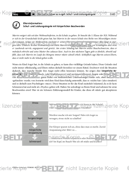 FESKKO: Elterninformation zu Angst – Schul- und Leistungsängste