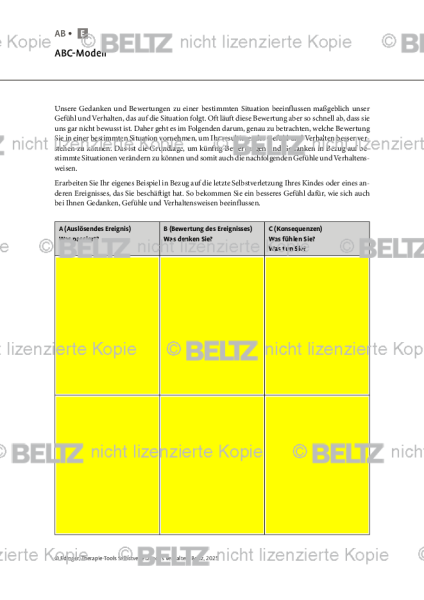 Selbstverletzendes Verhalten: ABC-Modell