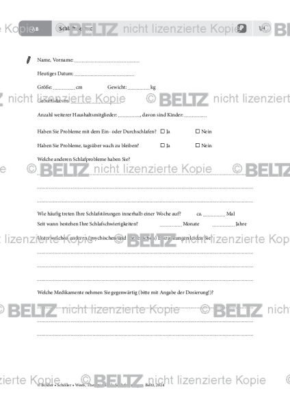 Schlafstörungen: Schlaftagebuch