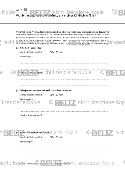 Schematherapie: Wurden meine Grundbedürfnisse in meiner Kindheit erfüllt?