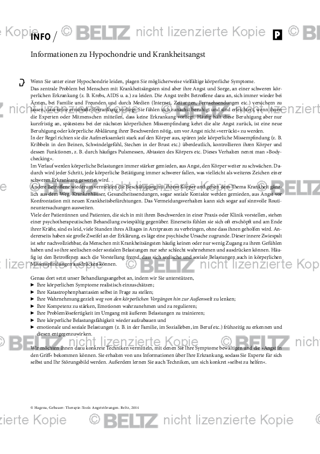 Informationen zu Hypochondrie und Krankheitsangst | psychotherapie.tools