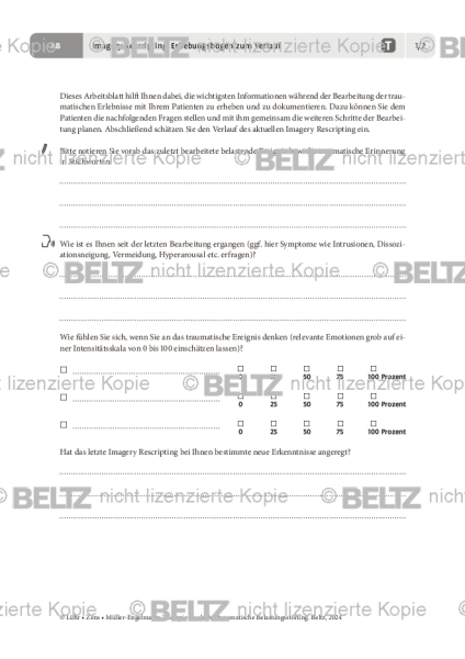 PTBS: Imagery Rescripting: Erhebungsbogen zum Verlauf