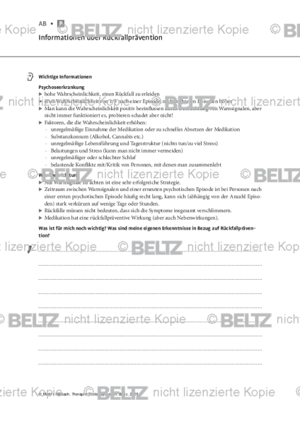 Psychosen: Informationen über Rückfallprävention