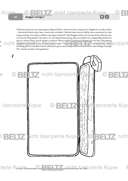 Therapeutisches Schreiben: Bloggen: Vorlage 2