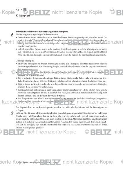 Psychosen: Krisenplan
