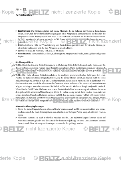 Schematherapie in Gruppe: Bedürfnistaler