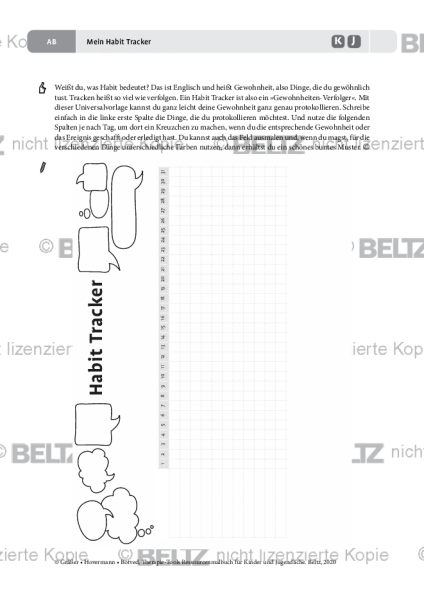 Ressourcenmalbuch: Mein Habit Tracker