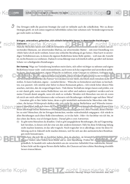 Selbstwert: Schädliche Strategien abbauen: Ertragen