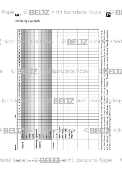 Bipolare Störungen: Stimmungstagebuch