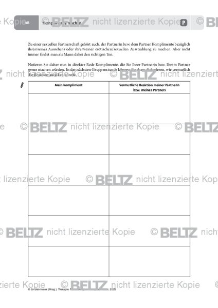 Gruppentherapie: Komplimente machen