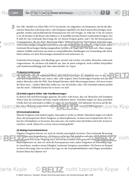Störungsmodelle: Das ABC-Modell und irrationale Bewertungen